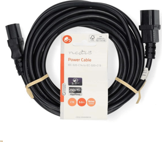 Nedis CEGL10500BK50 250V Hálózati hosszabító tápkábel 5m - Fekete