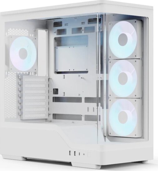 AeroCool P500A Midi Torony Számítógépház + 4db 120 mm ARGB ventilátor - Fehér