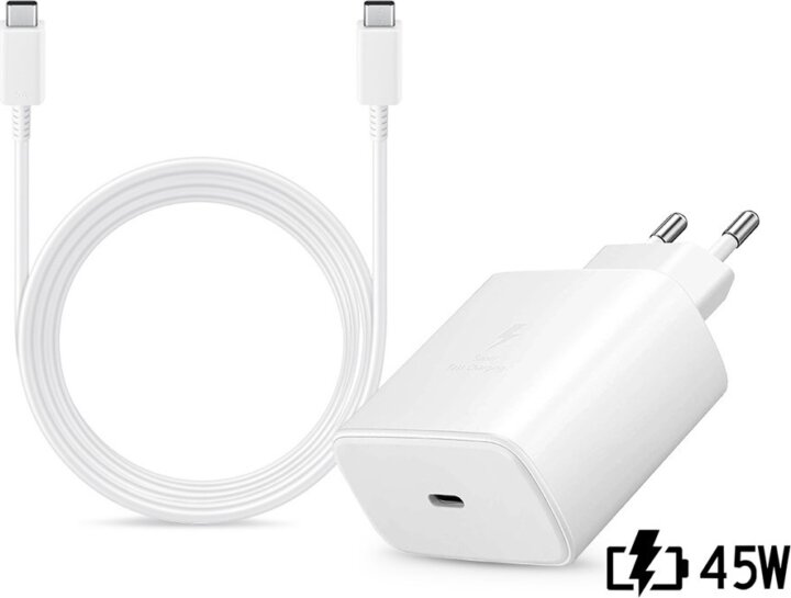 Samsung USB-C Hálózati Gyorstöltő 45W + USB Type-C kábel 1,8 m - Fehér