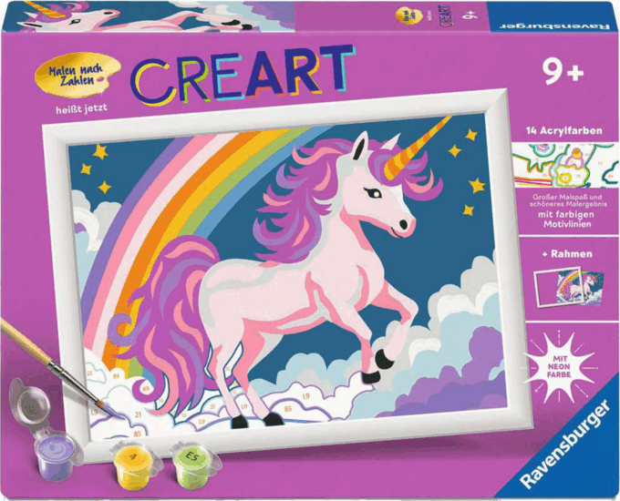 Ravensburger 23996 CreArt Rózsaszín unikornis festő készlet 24x18cm