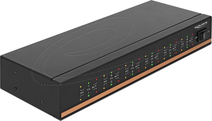 Delock 64070 Ipari USB 2.0 12-port RS-232 Soros port HUB