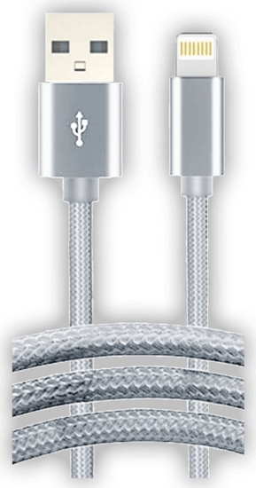 Stansson CL-156 Lightning iPhone Fonott Adat- és Töltőkábel 1m - Fehér