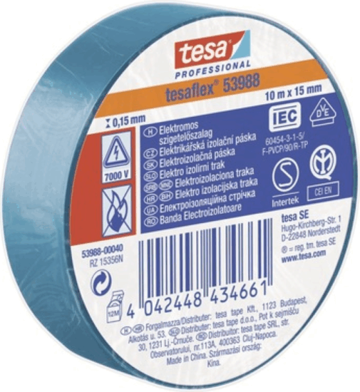 Tesa 53988 Szigetelőszalag 10m x 15 mm - Kék