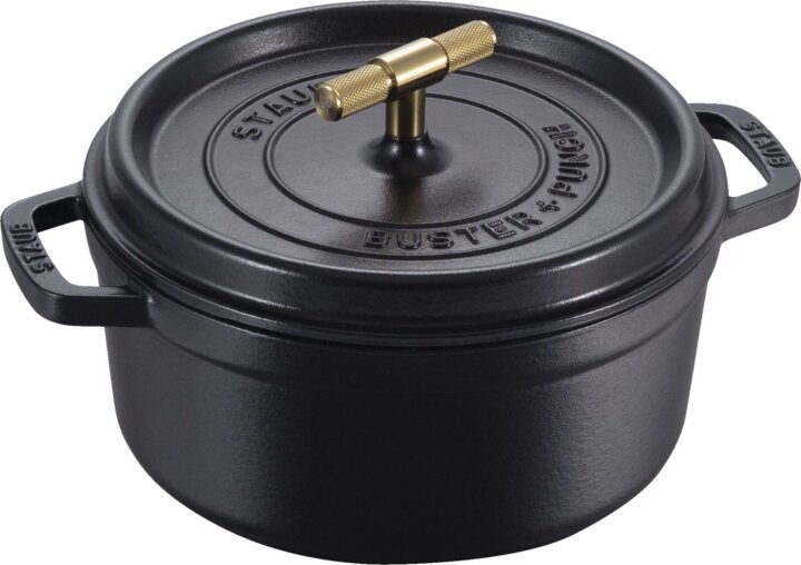 Staub La Cocotte Buster & Punch Önöttvas lábas Ø 24cm 3,8L - Fekete