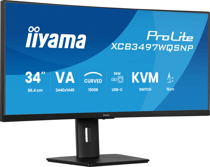 iiyama 34" XCB3497WQSNP-B1 ProLite 21:9 WQHD VA LED Ívelt Monitor - Fekete