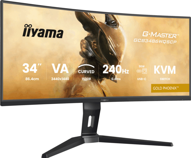 iiyama 34" GCB3486WQSCP-B1 Gold Phoenix 21:9 WQHD VA LED Ívelt Gaming Monitor - Fekete