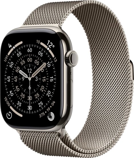 Apple Watch Series 11 Titán 46mm Cellular 4G/LTE OLED Okosóra M/L Milánói Szíjjal - Ezüst