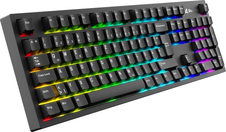 Sharkoon OfficePal KB70W Mechanikus RGB Wireless Billentyűzet DE - Fekete
