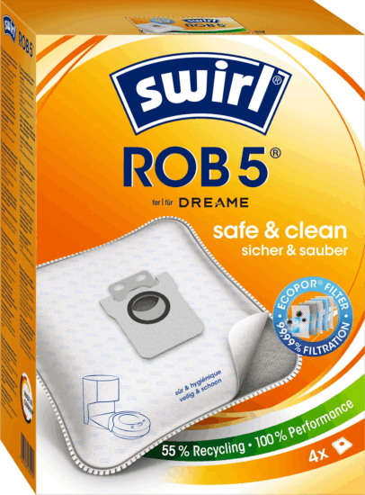Swirl ROB 5 EcoPor Dreame Robotporszívó porzsák (4 db / csomag)