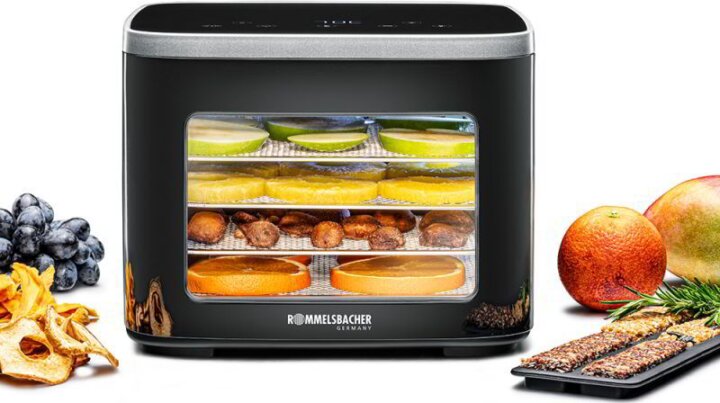 Rommelsbacher DA 450 Mini Elektromos 5 tálcás Aszaló és szárító 450 Watt - Fekete