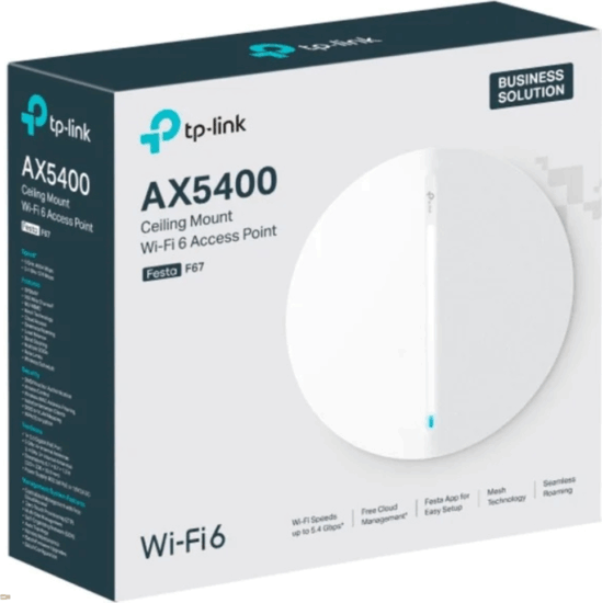 TP-Link Festa F67 AX5400 Dual Band 574 / 4804 Mbps WiFi 6 beltéri Access Point
