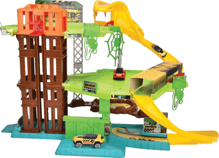 Dickie Toys Jungle Garázs autópálya 2db kisautóval