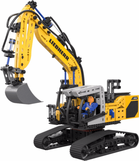 Fischertechnik 576450 Liebherr R 938 pneumatikus kotrógép 689 darabos Építőjáték