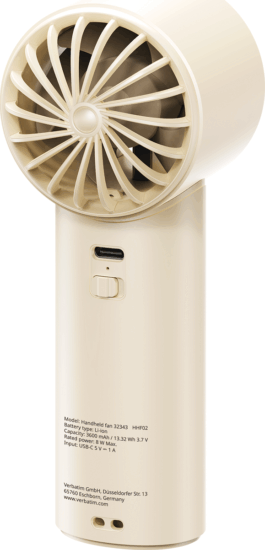 Verbatim Cool n Go IceTouch Hordozható Kézi ventilátor 16 cm - Fehér / Ezüst