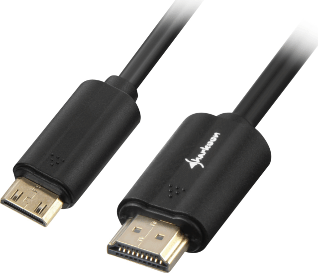 Sharkoon HDMI - Mini HDMI Kábel 3m - Fekete