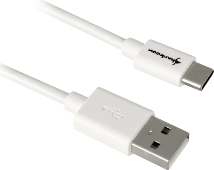 Sharkoon USB-A Apa - USB-C Apa 2.0 Adat És Töltőkábel 2m - Fehér