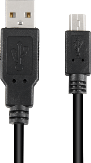 Sharkoon USB-A Apa - Mini USB-B 2.0 Apa Adat és Töltőkábel 3m - Fekete