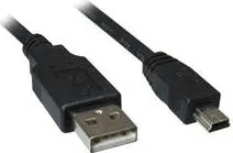 Sharkoon USB-A Apa - Mini-USB B Apa 2.0 Adat és Töltőkábel 1m - Fekete