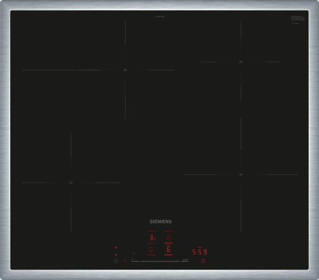 Siemens EH645HFB1E Beépíthető 4 zónás Indukciós Főzőlap 7400 Watt - Fekete / Ezüst