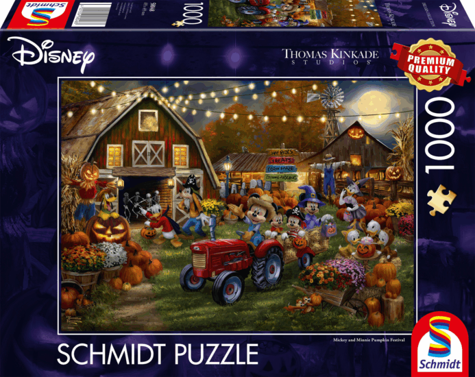Schmidt Spiele 58048 Thomas Kinkade Studios Disney - Mickey & Minnie Sütőtök Fesztivál 1000 darabos Puzzle