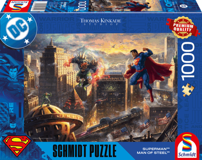 Schmidt Spiele 58591 Thomas Kinkade Studios: DC Superman - Acélember 1000 darabos Puzzle