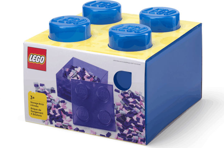 LEGO Játéktároló műanyag doboz 25 x 25 x 18 cm - Átlátszó/Kék