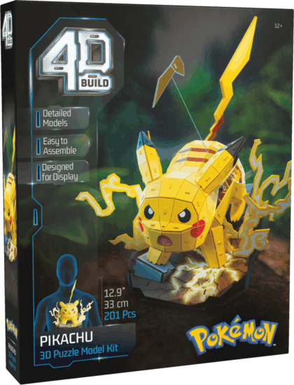 Spin Master 4D Build Pokémon Pikachu 201 darabos karton makett