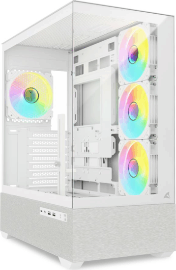 Sharkoon AK7 ARGB Midi Torony Számítógépház + 4db 120mm ventilátor - Fehér Sharkoon AK7 ARGB Midi Torony Számítógépház + 4db 120mm ventilátor - Fehér