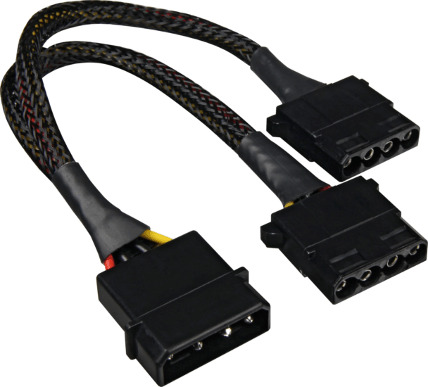 Sharkoon 4-Pin Molex Apa - 2x 4-Pin Molex Anya 5,25" Y Tápkábel 0.15m - Fekete Sharkoon 4-Pin Molex Apa - 2x 4-Pin Molex Anya 5,25" Y Tápkábel 0.15m - Fekete