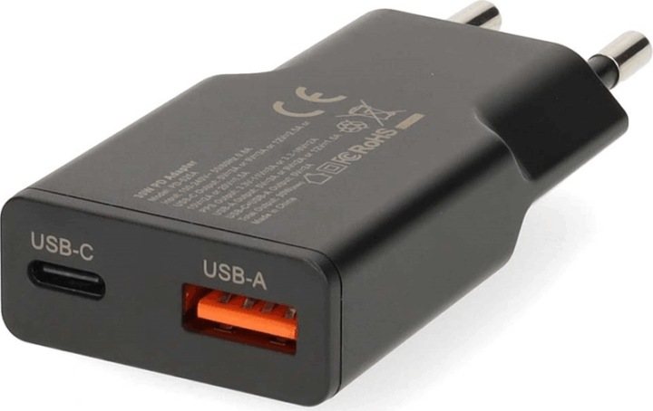Nedis WCHA30BK USB-A / USB-C Hálózati Gyorstöltő Adapter 30W - Fekete