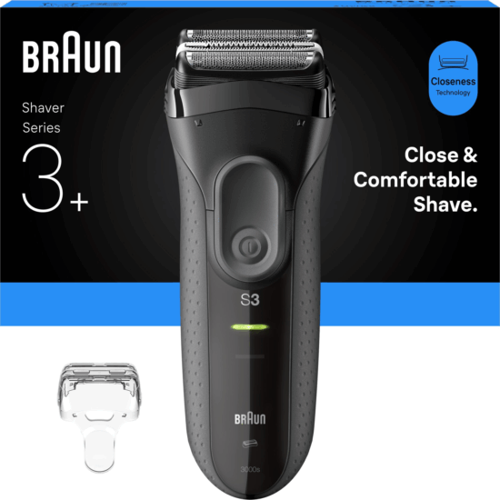 Braun Series 3+ 3000 Vezeték nélküli Akkus Nedves-Száraz Borotva - Fekete