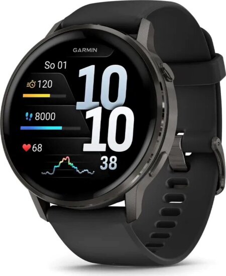Garmin Venu 4 AMOLED Okosóra 45mm Fekete Szilikon szíjjal - Fekete Garmin Venu 4 AMOLED Okosóra 45mm Fekete Szilikon szíjjal - Fekete