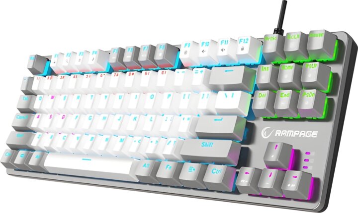 Rampage SNUG K14 Blue Switch Mechanikus Vezetékes RGB Billentyűzet US - Fehér/Szürke Rampage SNUG K14 Blue Switch Mechanikus Vezetékes RGB Billentyűzet US - Fehér/Szürke