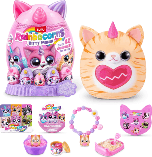Zuru Rainbocorns Eggzania Kitty Mania Meglepetés Plüssfigura 30 cm