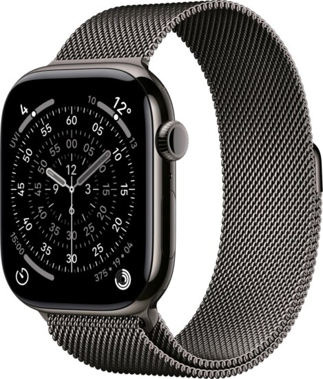 Apple Watch Series 11 46mm Cellular Okosóra S/M Milánói Titán szíjjal - Titán