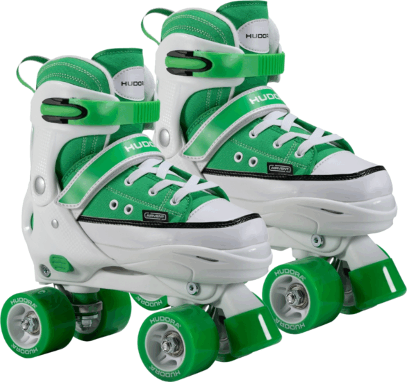 Hudora 22076 Állítható Egysoros Görkorcsolya 28-31 Méret - Zöld / Fehér