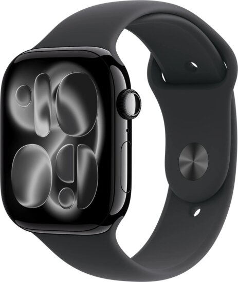Apple Watch Series 11 46mm Okosóra M/L Fekete Sport szíjjal - Fekete