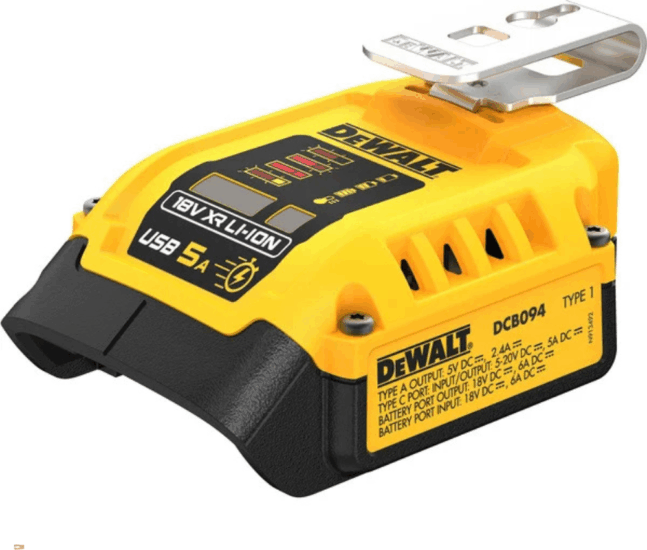 DeWalt DCB094K-QW 2 az 1-ben Akkumulátor töltő és Power Bank DeWalt DCB094K-QW 2 az 1-ben Akkumulátor töltő és Power Bank