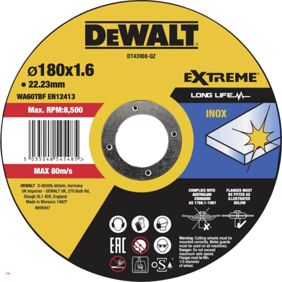 DeWalt DT43908-QZ Fémvágó korong Ø180 x 22,23 x 1,6mm