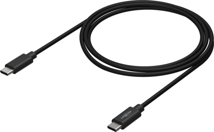 Ansmann USB-C apa - USB-C apa 3.2 Adat és Töltőkábel 2m - Fekete Ansmann USB-C apa - USB-C apa 3.2 Adat és Töltőkábel 2m - Fekete