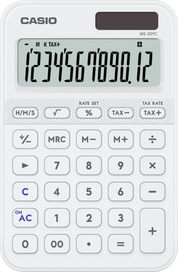 Casio MS-20YC-WE Digitális Asztali Számológép - Fehér