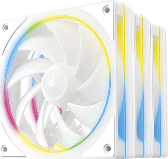 DeepCool FL12 SE 120mm PWM RGB Rendszerhűtő Ventilátor 3db - Fehér DeepCool FL12 SE 120mm PWM RGB Rendszerhűtő Ventilátor 3db - Fehér