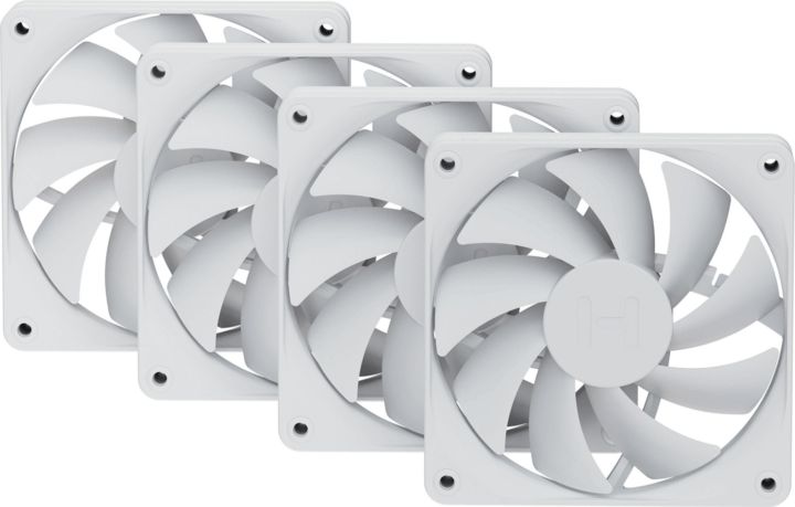 HYTE FA12 120mm PWM Rendszerhűtő ventilátor 4db - Fehér