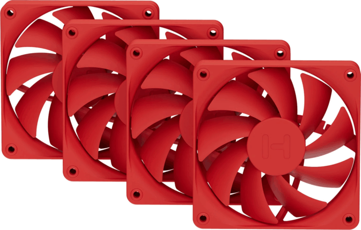 HYTE FA12 120mm PWM Rendszerhűtő ventilátor 4db - Piros