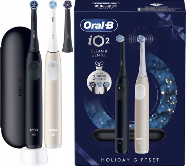 Braun iO Series 2 Duo Forgó-Oscilláló Elektromos Fogkefe 2db - Fekete / Rózsaszín