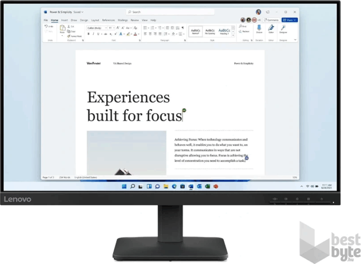 Lenovo 23.8" 64B5KAT1EU S24-4e 16:9 FullHD IPS LED Monitor - Fekete Lenovo 23.8" 64B5KAT1EU S24-4e 16:9 FullHD IPS LED Monitor - Fekete