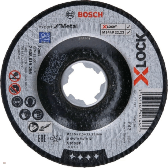Bosch 2608619256 PRO Metal X-LOCK Fémvágó korong Ø115 x 22,23 x 2,5mm