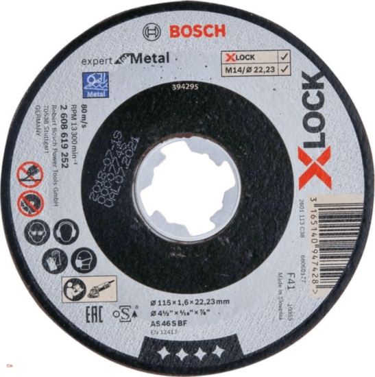 Bosch 2608619252 PRO Metal X-LOCK Fémvágó korong Ø115 x 22,23 x 1,6mm