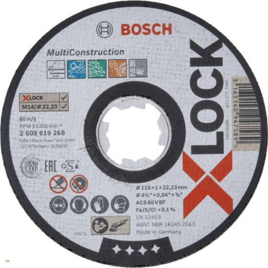 Bosch 2608619270 PRO X-LOCK Többcélú vágókorong Ø125 x 22,23 x 1mm