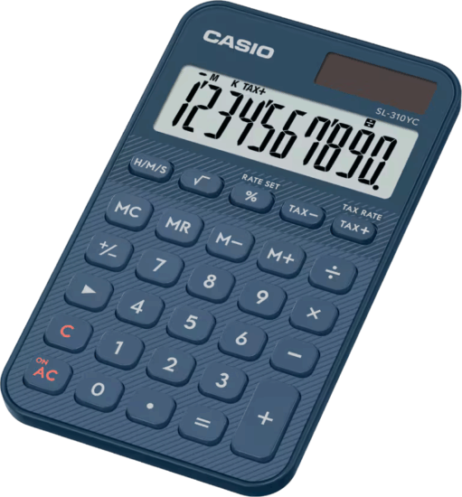 Casio SL-310YC-NY Elem / Napelem 10 Digit Asztali Számológép - Éjkék